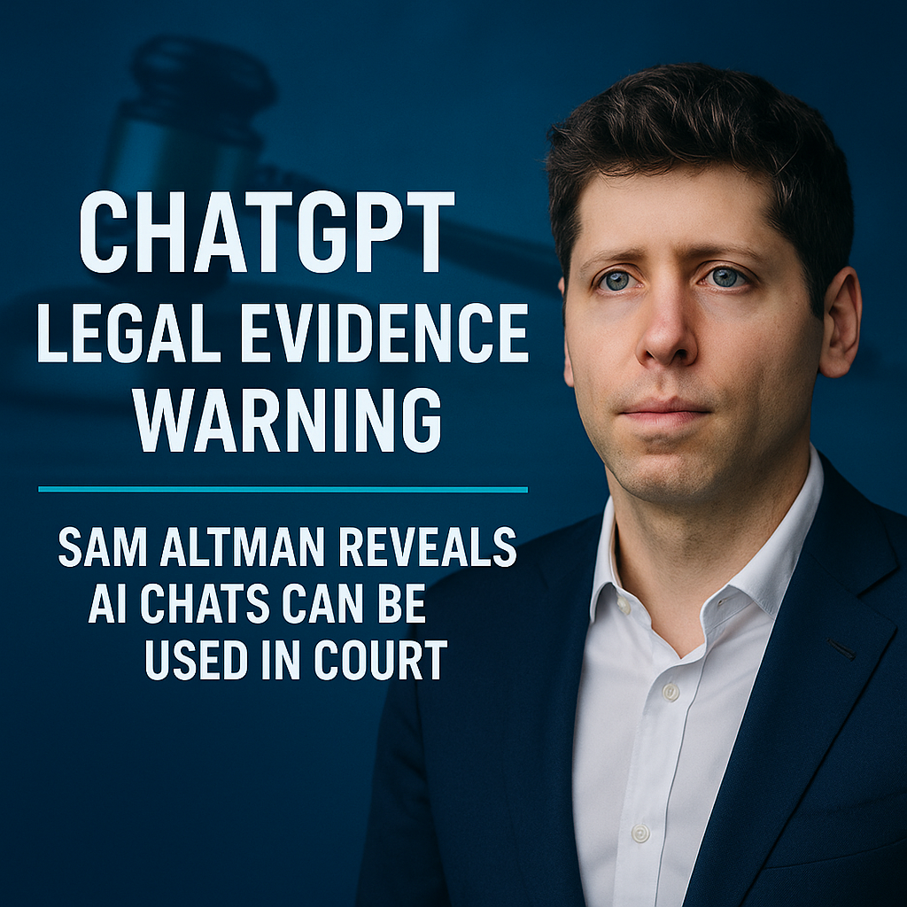 ChatGPT Legal Evidence Warning as Sam Altman Confirms AI Conversations Can Be Used in Court