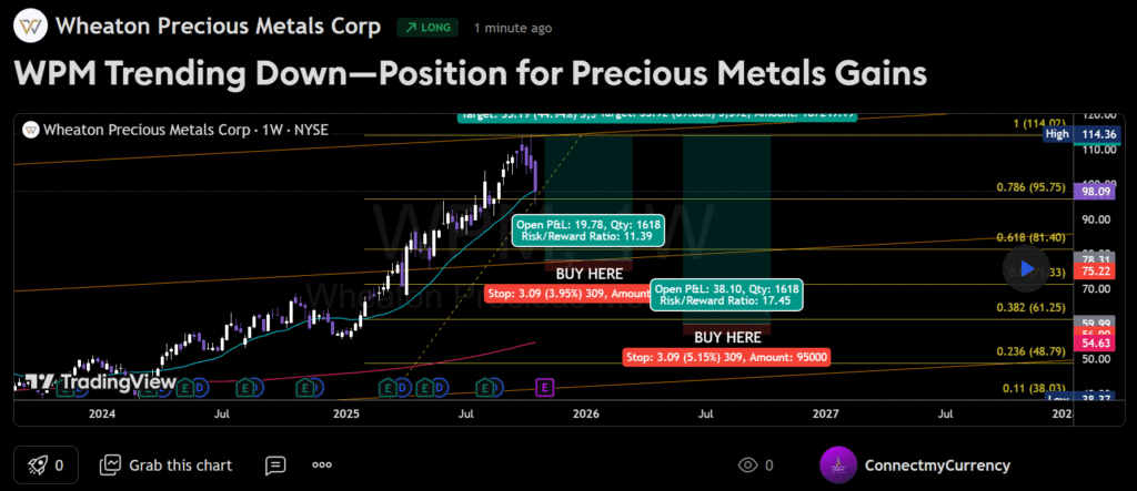 An image of WPM chart on tradingview