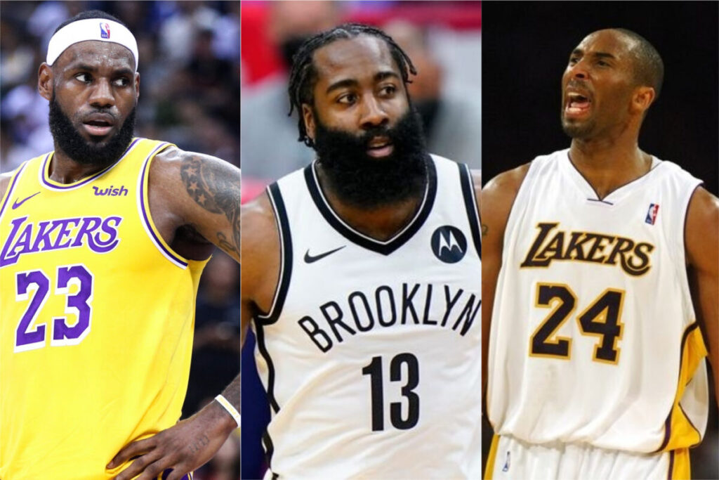 A imge of Kobe, Harden and Lebron.